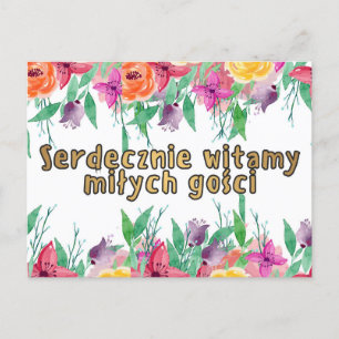 Carte postale de bienvenue polonaise Young couple