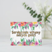 Carte postale de bienvenue polonaise Young couple (Debout devant)