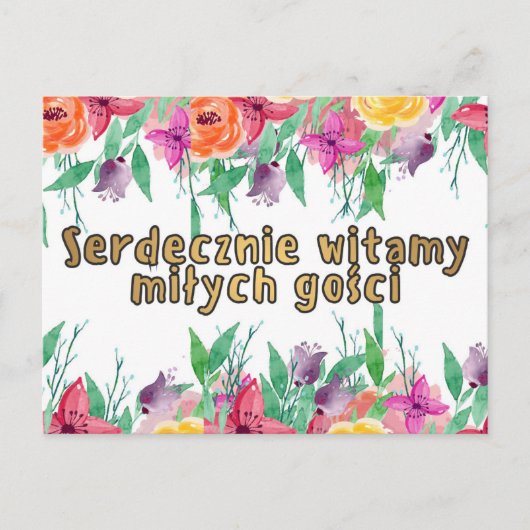 Carte postale de bienvenue polonaise Young couple (Devant)