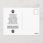 Carte postale de bienvenue pour l'entreprise de no (Dos)