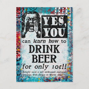 Carte postale de bière - Drôle Vintage Ad