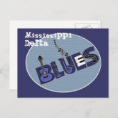 Carte postale de bleus de delta du Mississippi (Devant / Derrière)