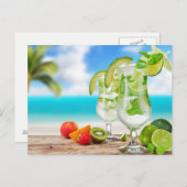 Carte postale de boissons tropicales (Devant / Derrière)