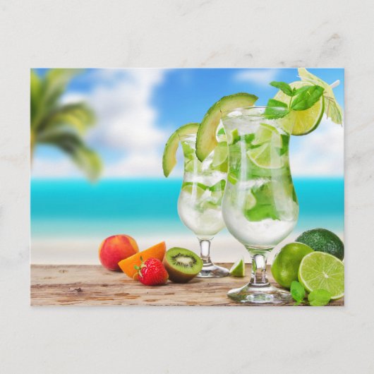 Carte postale de boissons tropicales (Devant)