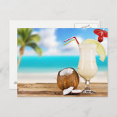 Carte postale de boissons tropicales (Devant / Derrière)