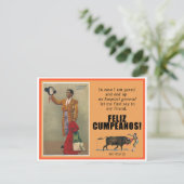 CARTE POSTALE DE BON ANNIVERSAIRE DE CORRIDA (Debout devant)