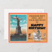 CARTE POSTALE DE BON ANNIVERSAIRE LIBERTÉ (Devant / Derrière)