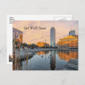 Carte postale de bon rétablissement à l'étang de P (Devant / Derrière)