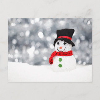 Carte postale de bonhomme de neige scintillant