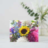 Carte postale de bouquet de tournesol coloré (Debout devant)