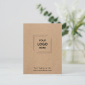 Carte postale de branding d'entreprise Kraft rusti (Debout devant)