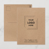 Carte postale de branding d'entreprise Kraft rusti (Devant / Derrière)