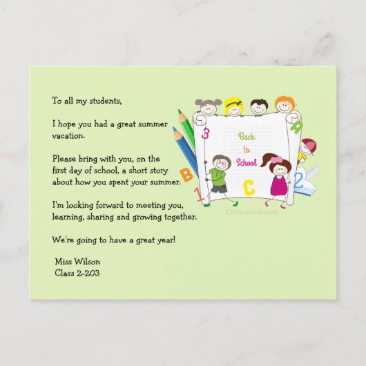 Carte postale de brise-glace de l'enseignant de l' (Devant)