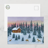 Carte postale de cabane d'hiver (Devant / Derrière)