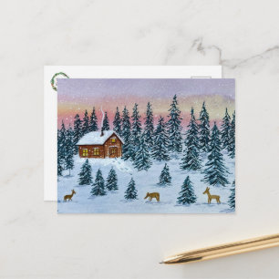 Carte postale de cabane d'hiver