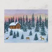 Carte postale de cabane d'hiver (Devant)