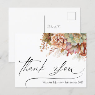 Carte postale de cactus aquarelle Merci