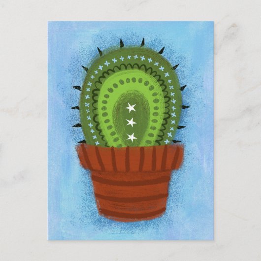 Carte postale de cactus en pot (Devant)