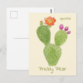 Carte postale de cactus Figuier de Barbarie (Devant / Derrière)