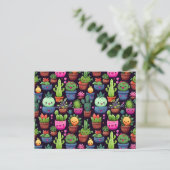 Carte postale de cactus kawaii (Debout devant)