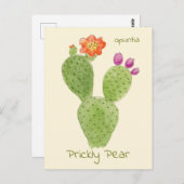 Carte postale de cactus Opuntia (Devant / Derrière)