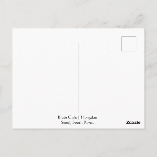 Carte postale de café coréen (Dos)