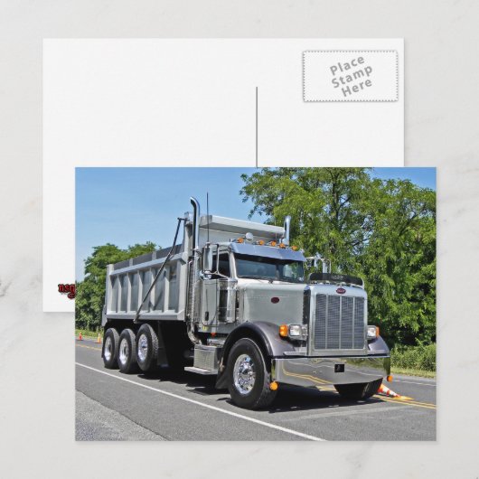 Carte postale de camion Peterbilt Dump (Devant / Derrière)