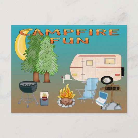 Carte postale de camping amusant (Devant)