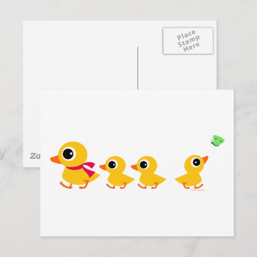 Carte postale de canard distrait (Devant / Derrière)