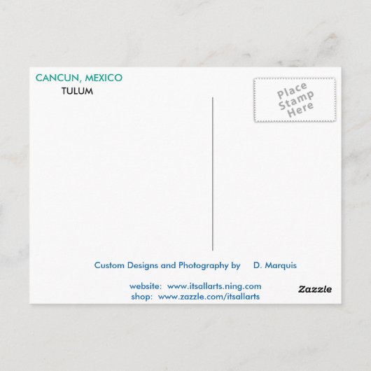 CARTE POSTALE DE CANCUN #8 (Dos)