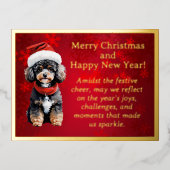 Carte postale de caniche à Santa Hat (Recto)