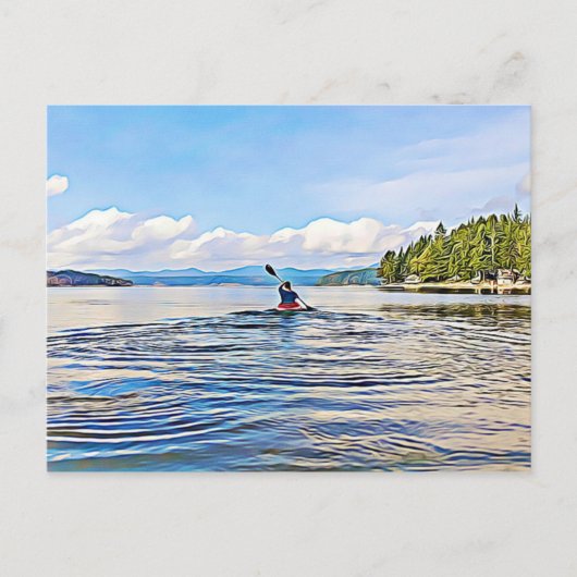 Carte postale de canot photo Serene Lake Kayak (Devant)