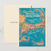 Carte postale de Cape Cod Nantucket & Martha's Vin (Devant / Derrière)