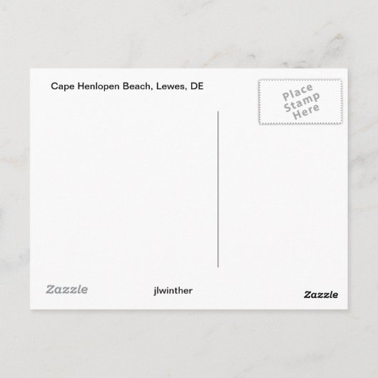Carte postale de Cape Henlopen Beach (Dos)
