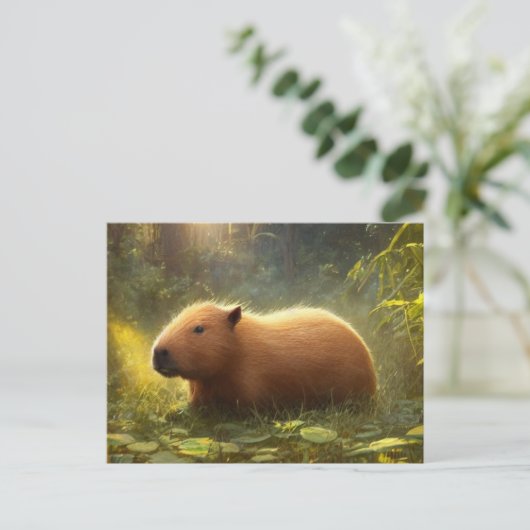 Carte postale de capybara mignon (Debout devant)