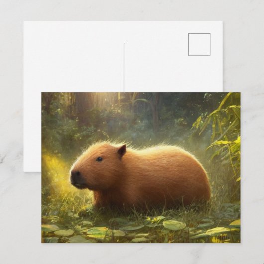 Carte postale de capybara mignon (Devant / Derrière)