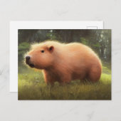 Carte postale de capybara mignon (Devant / Derrière)