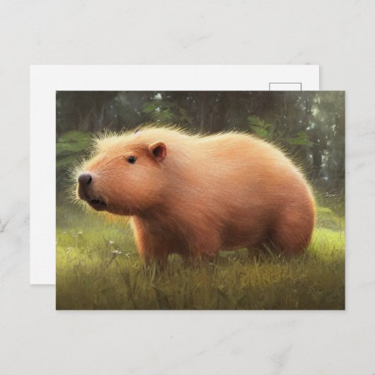 Carte postale de capybara mignon (Devant / Derrière)