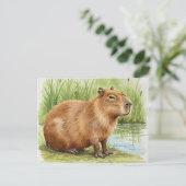 Carte postale de capybara mignon (Debout devant)