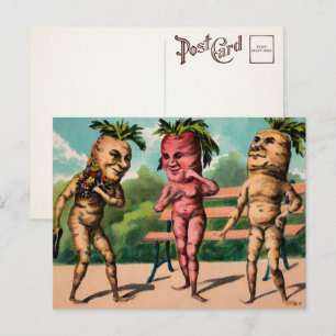 Carte postale de carottes étranges victoriennes 