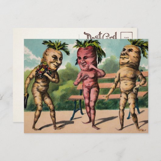 Carte postale de carottes étranges victoriennes  (Devant / Derrière)