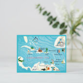 Carte postale de carte colorée des Caraïbes (Debout devant)