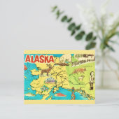 Carte postale de carte de l'Alaska vintage (Debout devant)