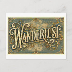 Carte postale de carte de vagabondage de style vin