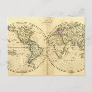 Carte postale de carte du monde antique