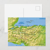 Carte postale de carte vintage du Honduras (Devant / Derrière)