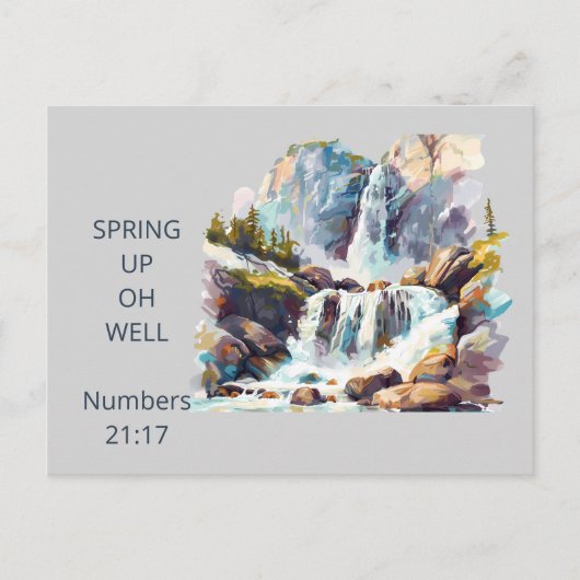 Carte postale de cascade à l'aquarelle "Source jai (Devant)