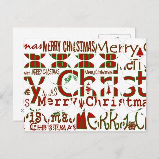 Carte postale de cercle de Joyeux Noël (Devant / Derrière)