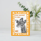 Carte postale de cercles de girafe de bébé rétro (Debout devant)