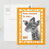 Carte postale de cercles de girafe de bébé rétro (Devant / Derrière)